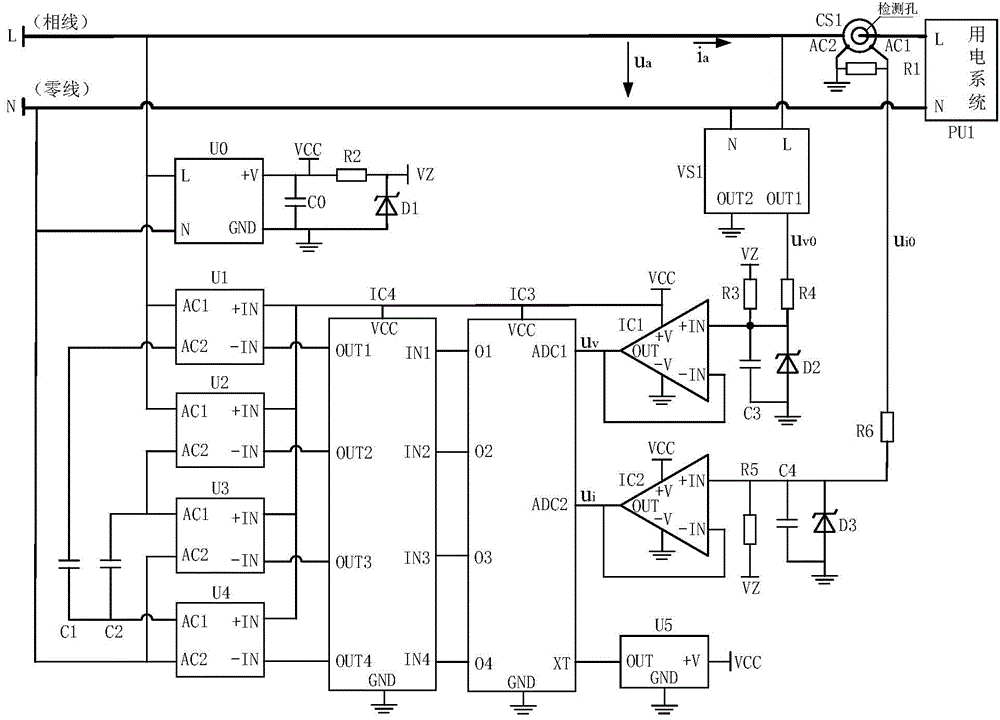 Non-disturbance multi-level compensation circuit for power factor of AC power system