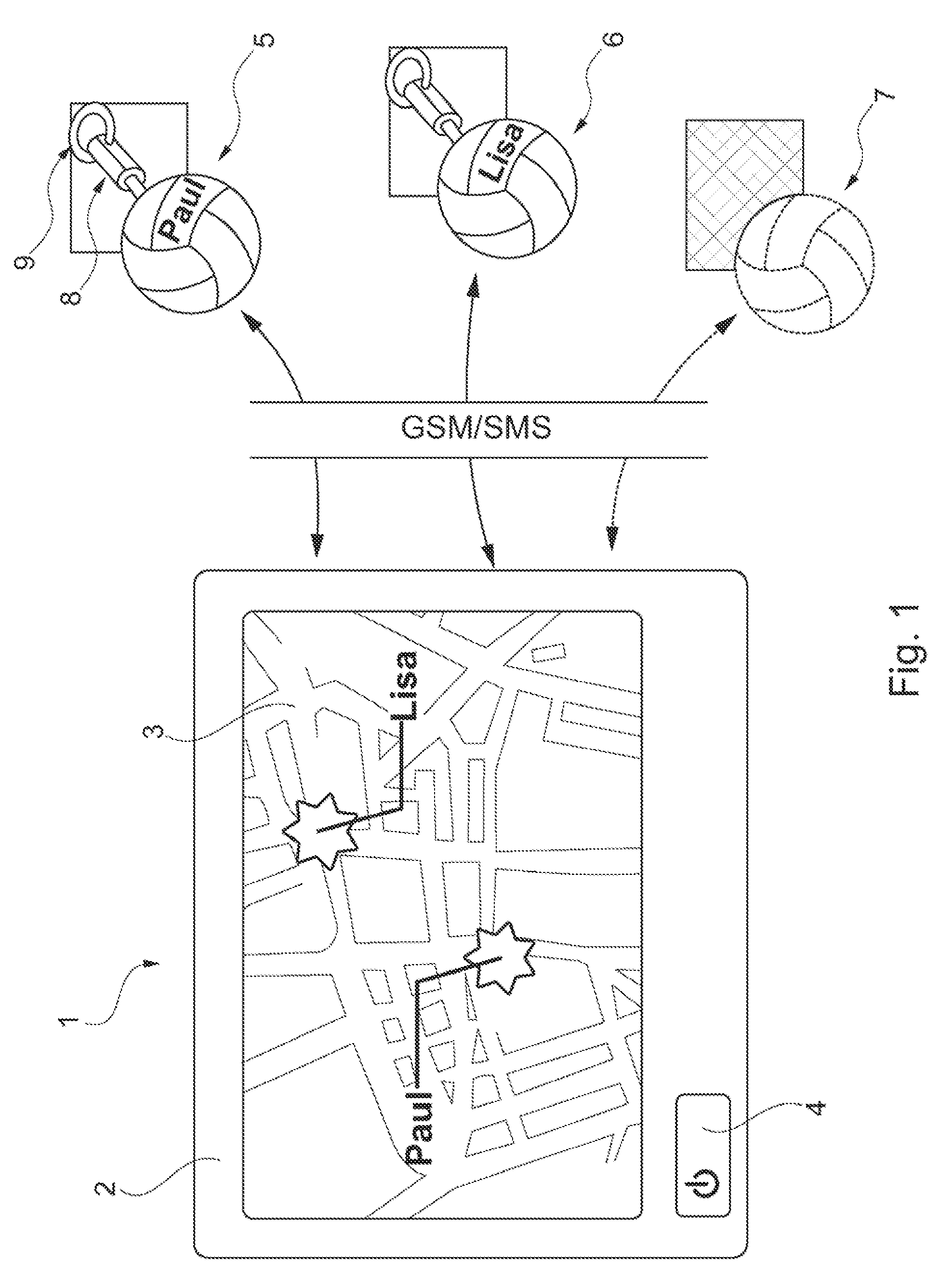 Device and method for ascertaining the geographic position of a person