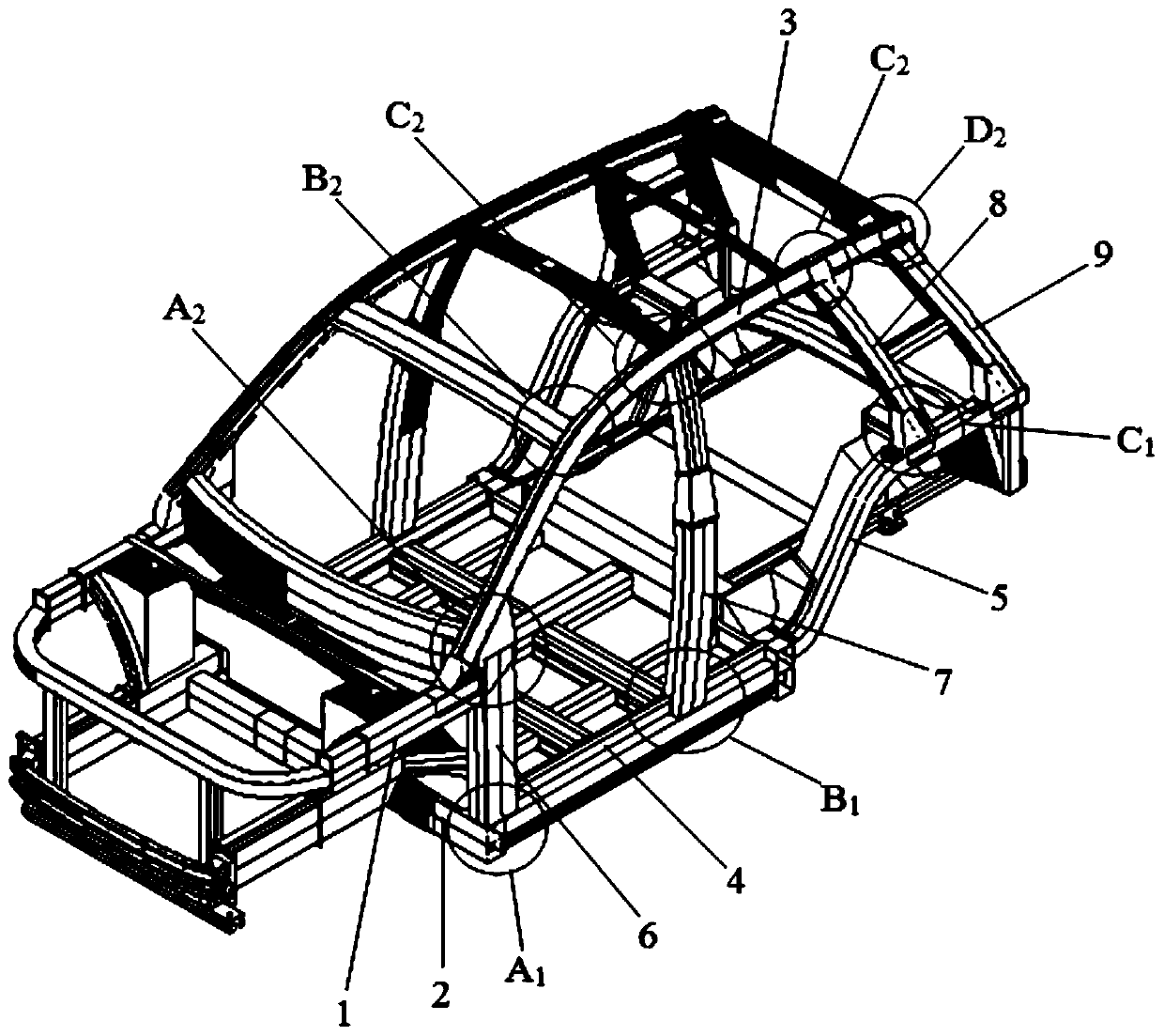 Analysis method for improving modality and rigidity performance of an aluminum vehicle body based on a vehicle body joint