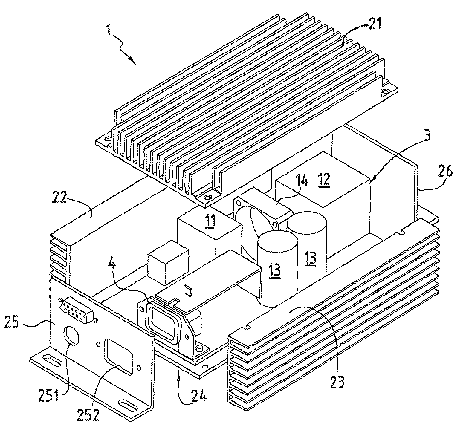 Method for cooling a static electronic power converter device and corresponding device