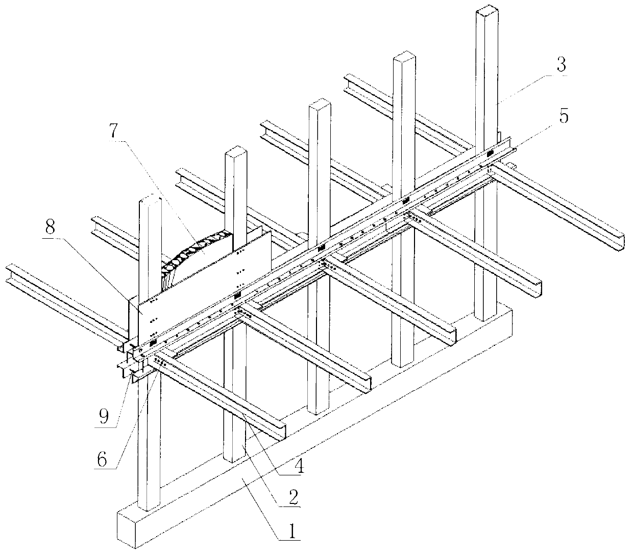Cold-formed thin-walled steel column and beam structural system for multistoried building