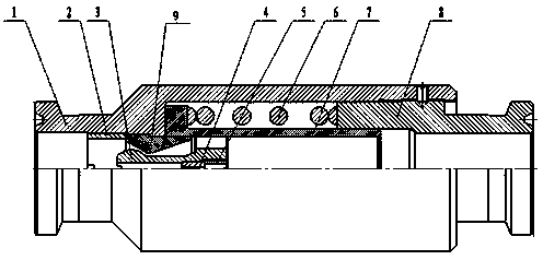 Automatic blowout device after oil and water well fracturing