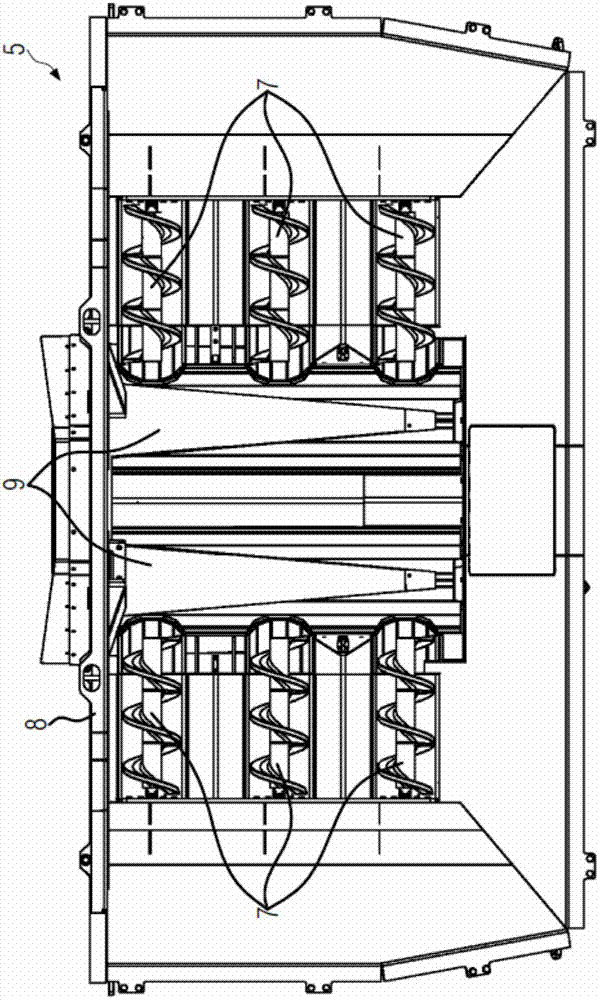 Construction machine with material conveying system