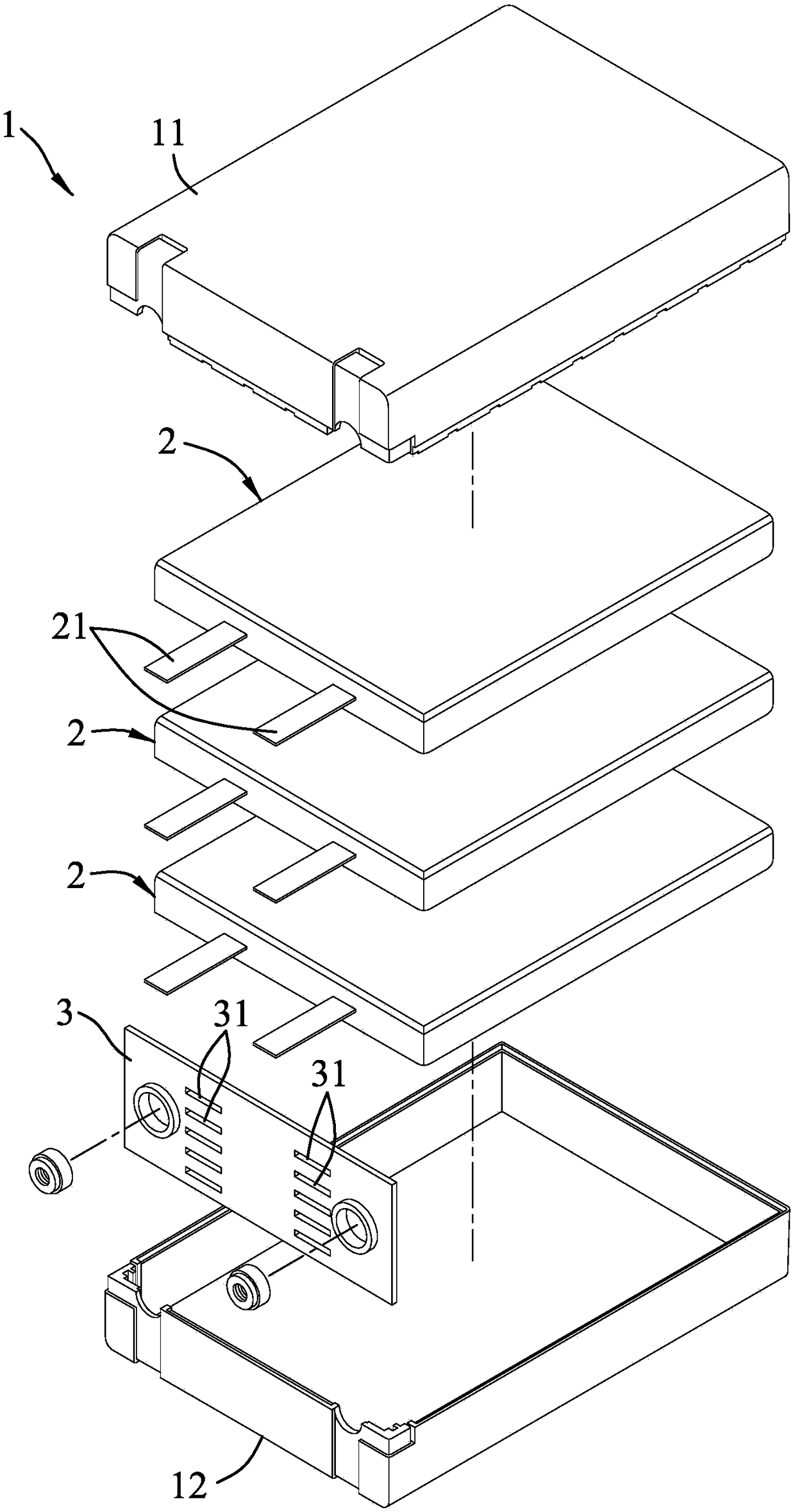 Battery unit with ceramic insulation paper and heat dissipation passage