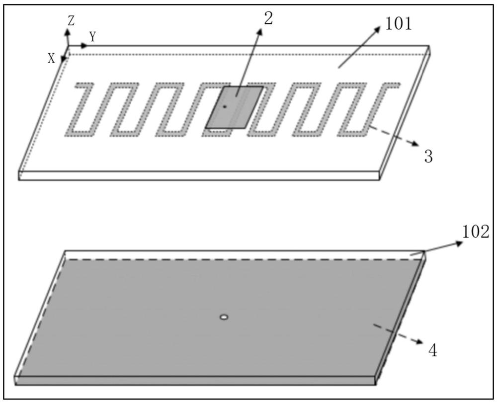 High-gain antenna with microstrip patch antenna loaded with periodic structure