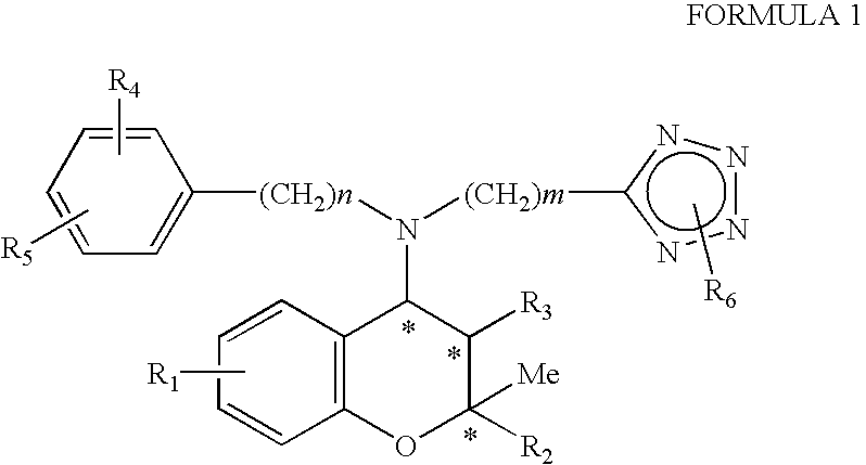 Benzopyran derivatives substituted with secondary amines including tetrazole, method for the preparation thereof and pharmaceutical compositions containing them