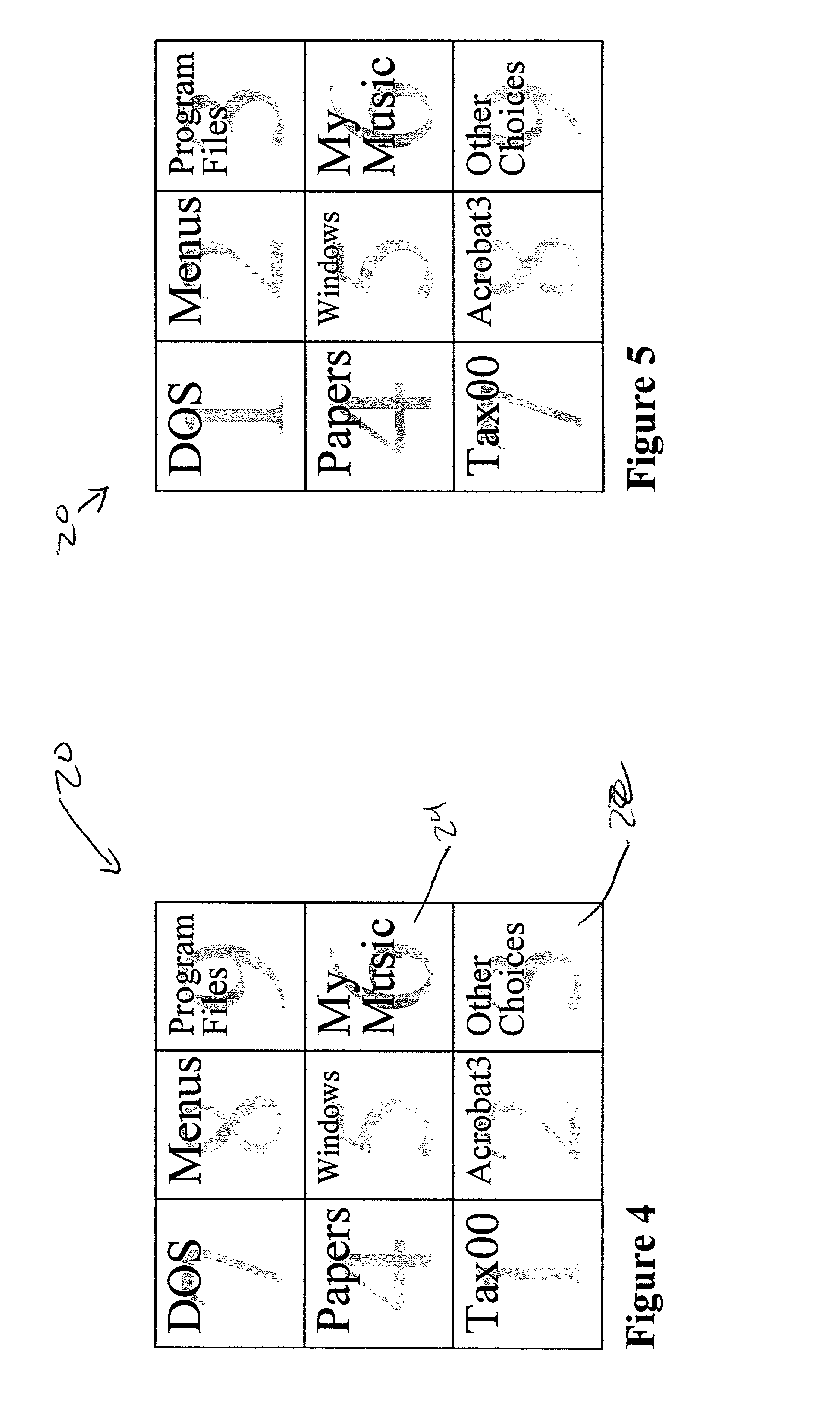 Apparatus and method for navigating electronic files using an array display