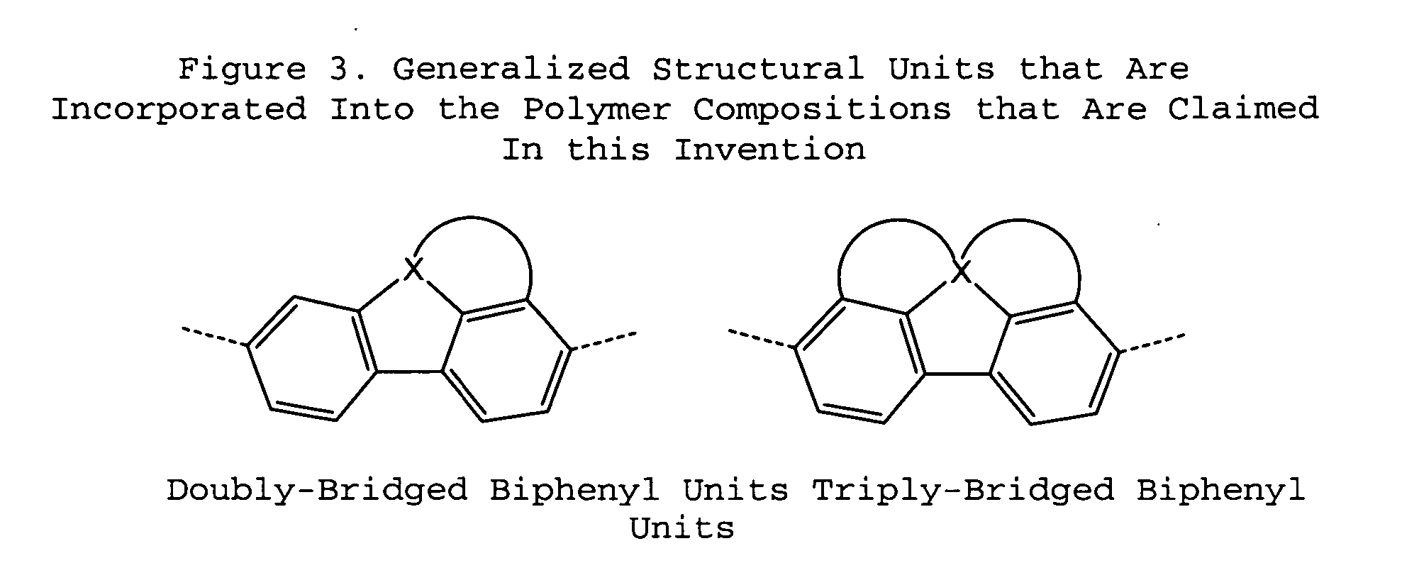 Class of bridged biphenylene polymers