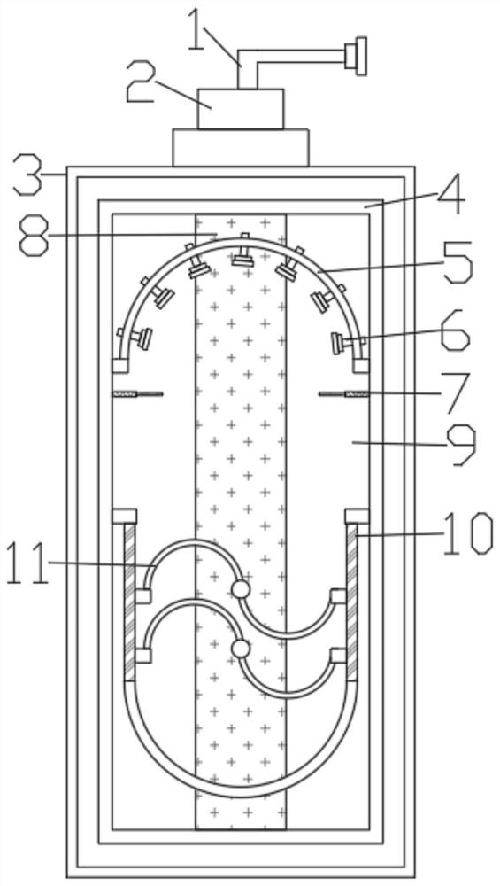 Heating and ventilation condensate water leakage preventing device for constructional engineering