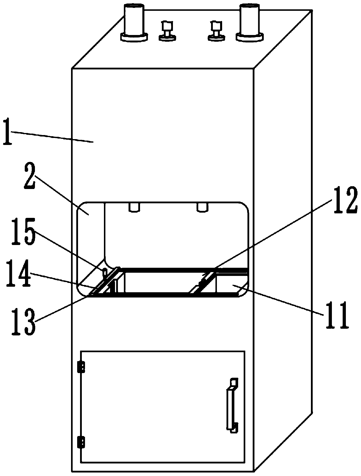 Train carriage hot water receiving device with purifying structure