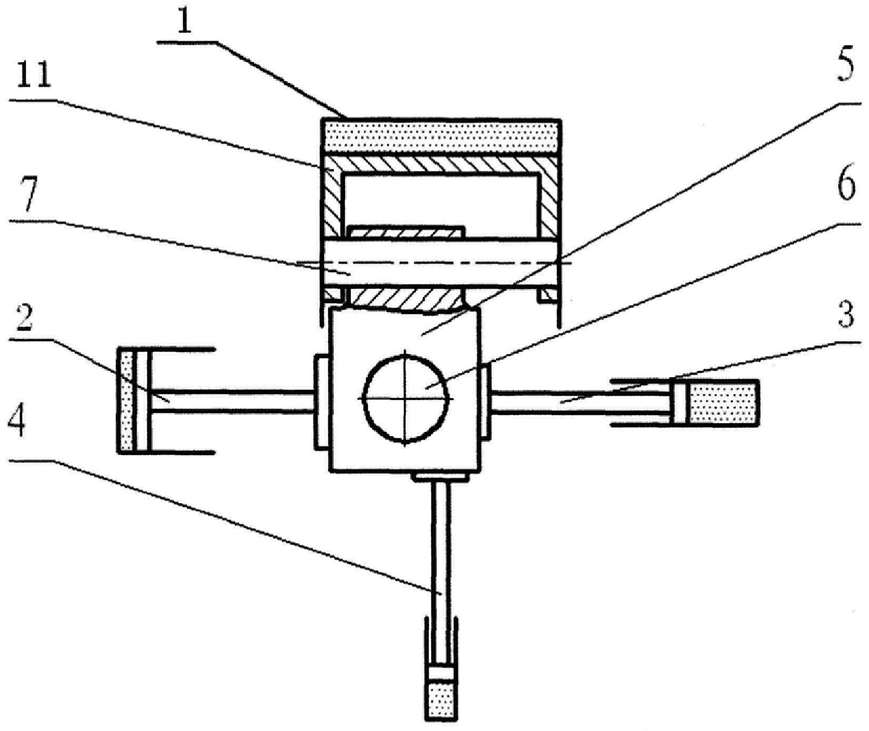 A cross slider compression mechanism