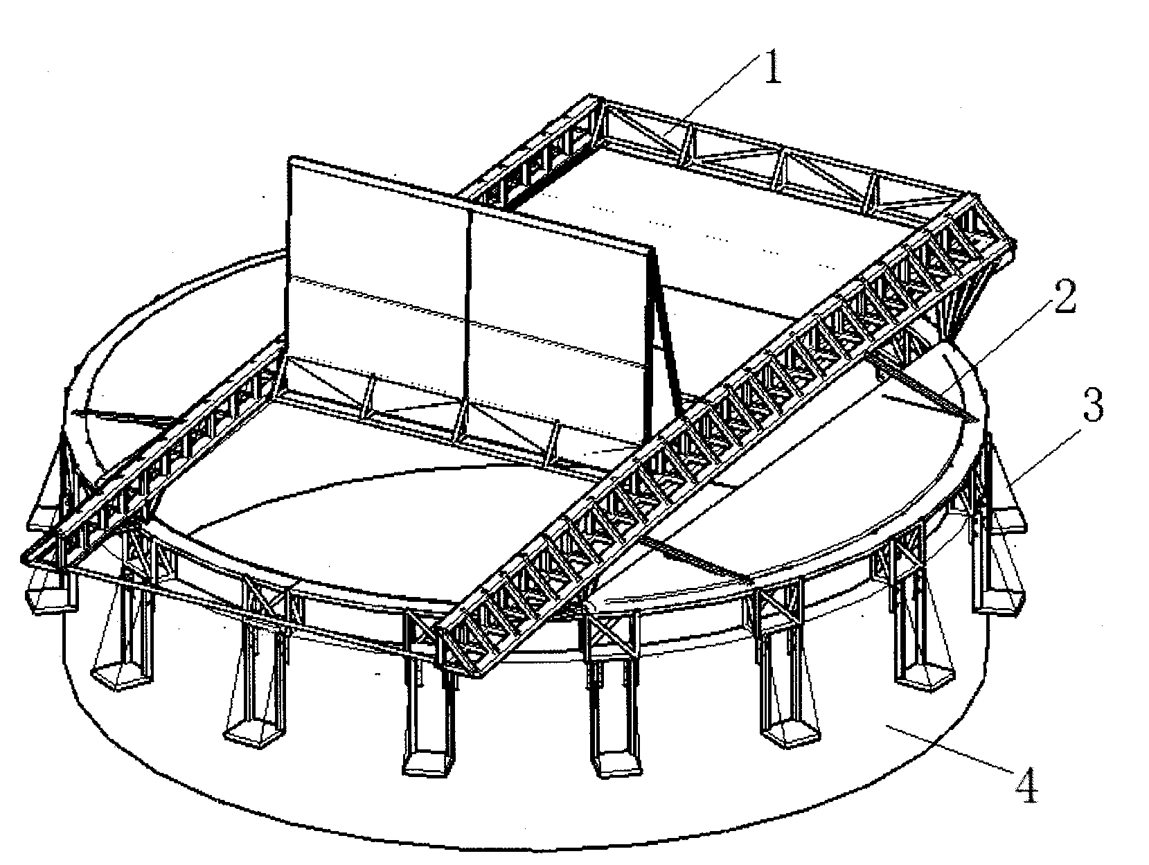 Open-type dome steel structure