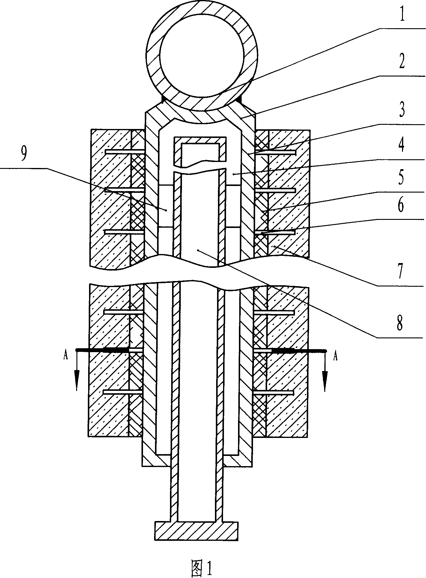 Step heating furnace beam and pole and its construction method