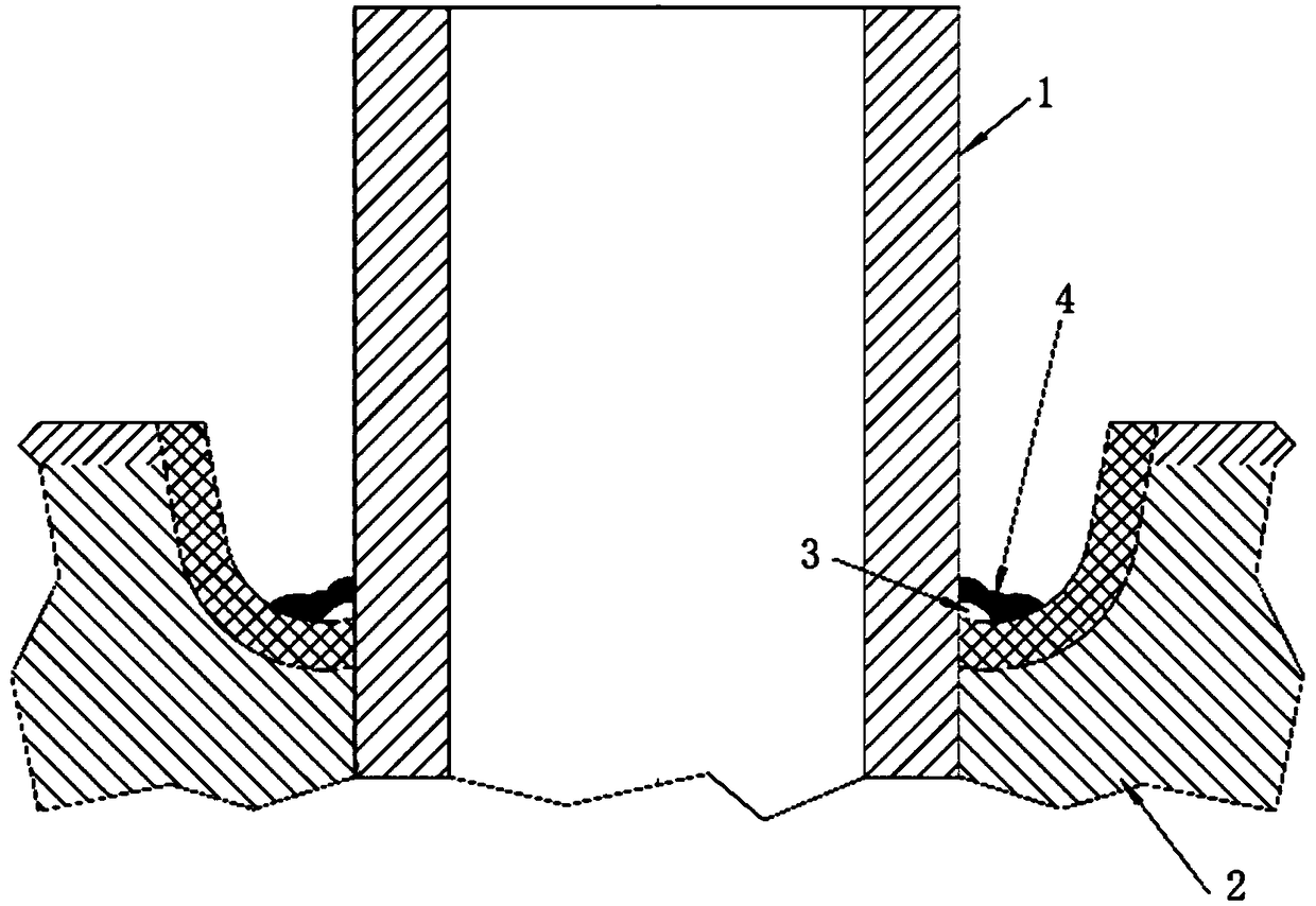 Welding technology for improving pipe and end socket connected J-shaped groove welding line quality