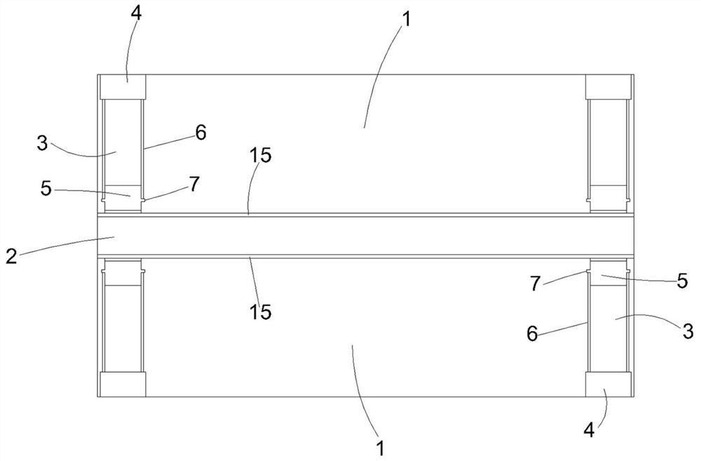 A prefabricated hollow exterior wall structure and installation method