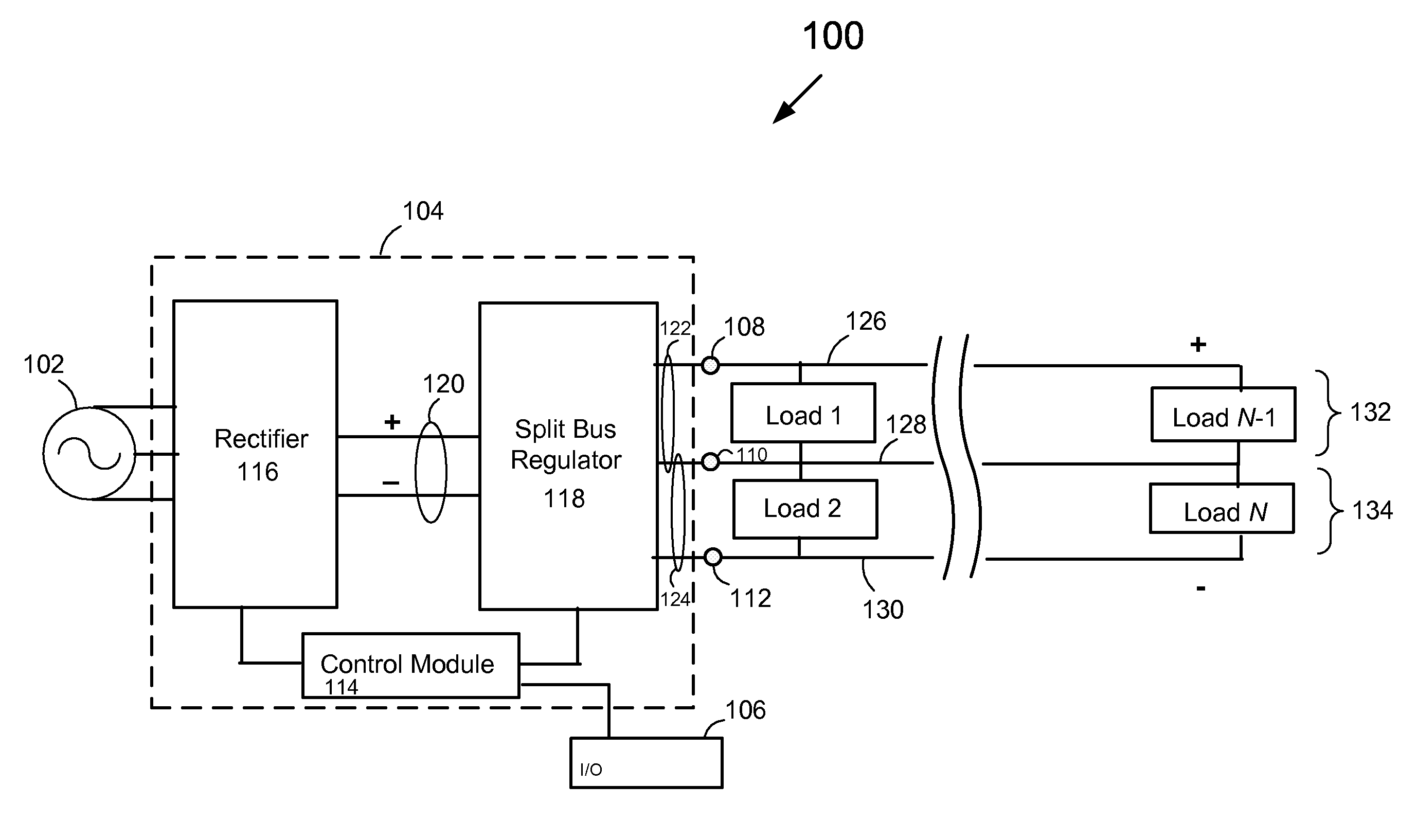 System, method and apparatus for providing direct current