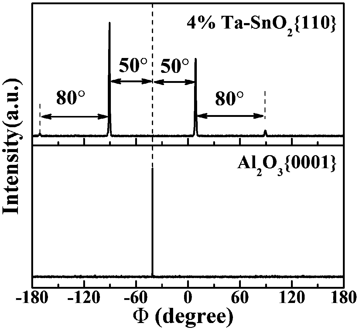 Rutile structure tantalum-doped tin oxide single crystal film growing in [101] crystal direction and preparation method thereof