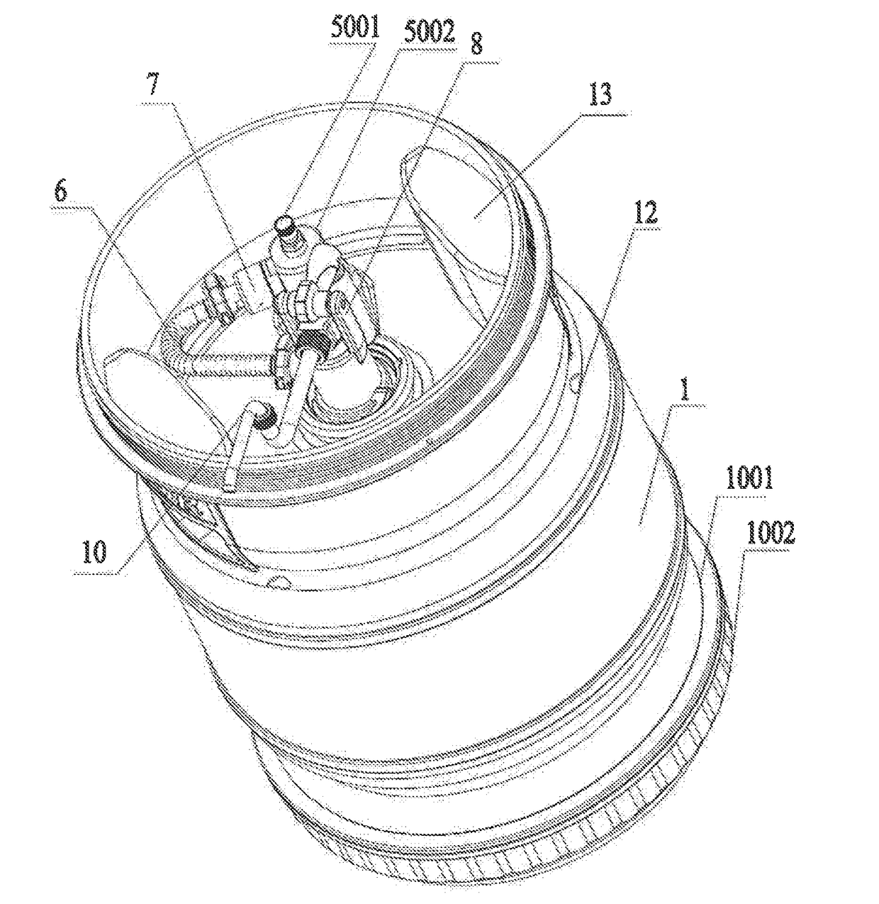 Integrated alcoholic beverage fresh-keeping barrel system