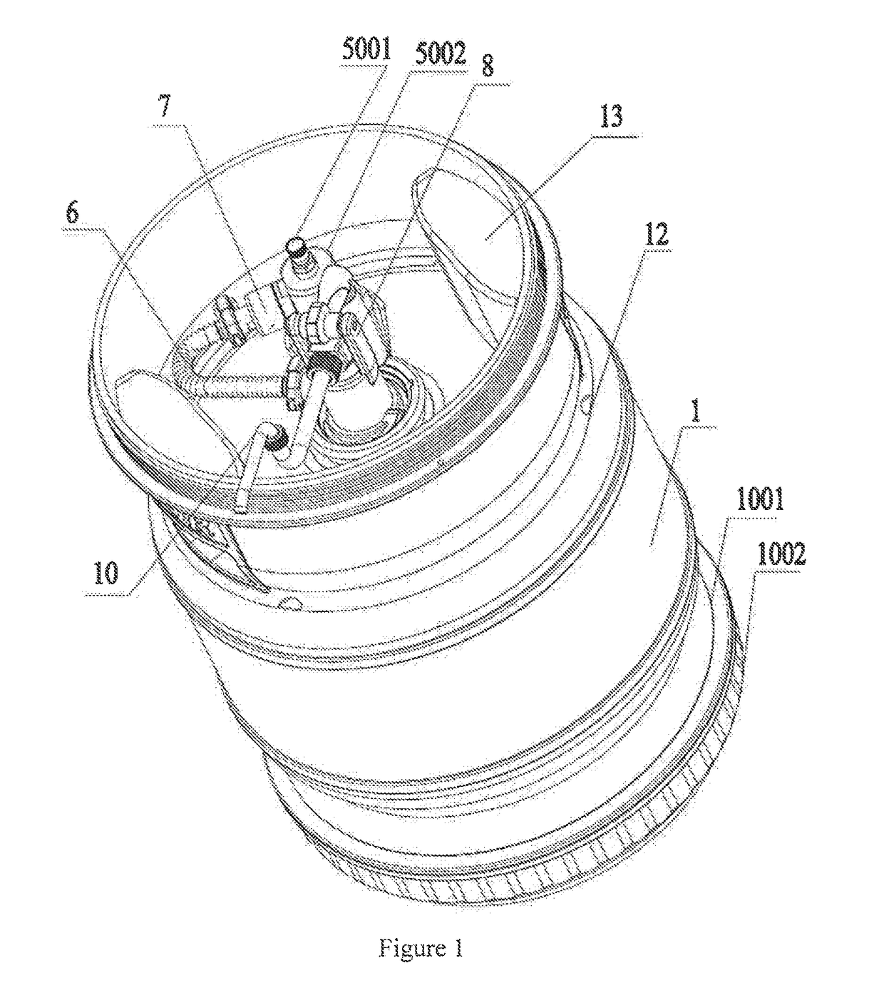 Integrated alcoholic beverage fresh-keeping barrel system