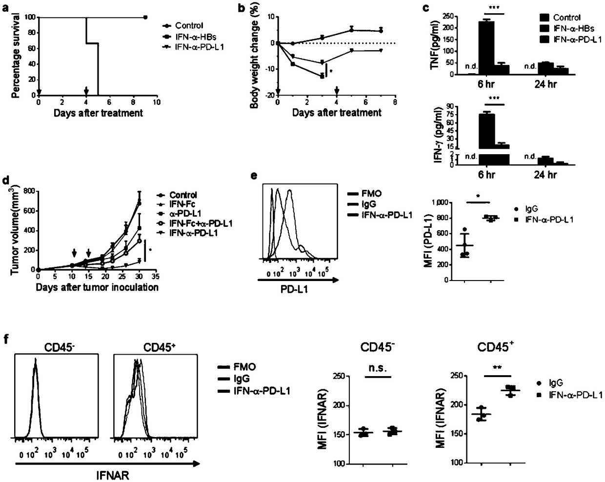Fusion protein of IFN and anti-PD-L1 antibody and application thereof