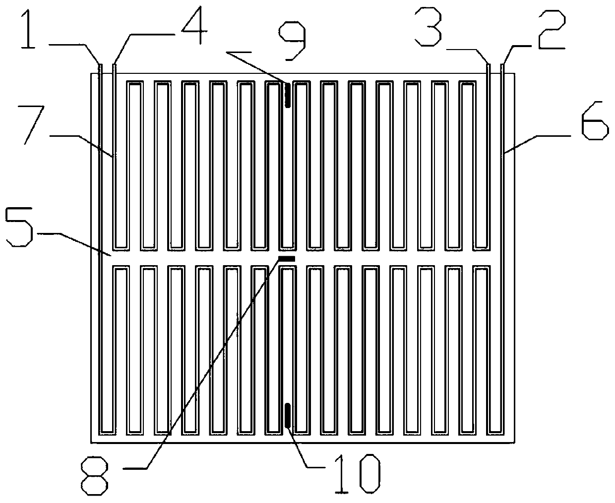 Air-cooled underground continuous wall condenser pipe device and construction method