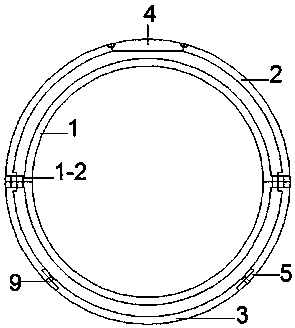 Fabricated double-round-shell grouting underground comprehensive pipe gallery and connecting construction method