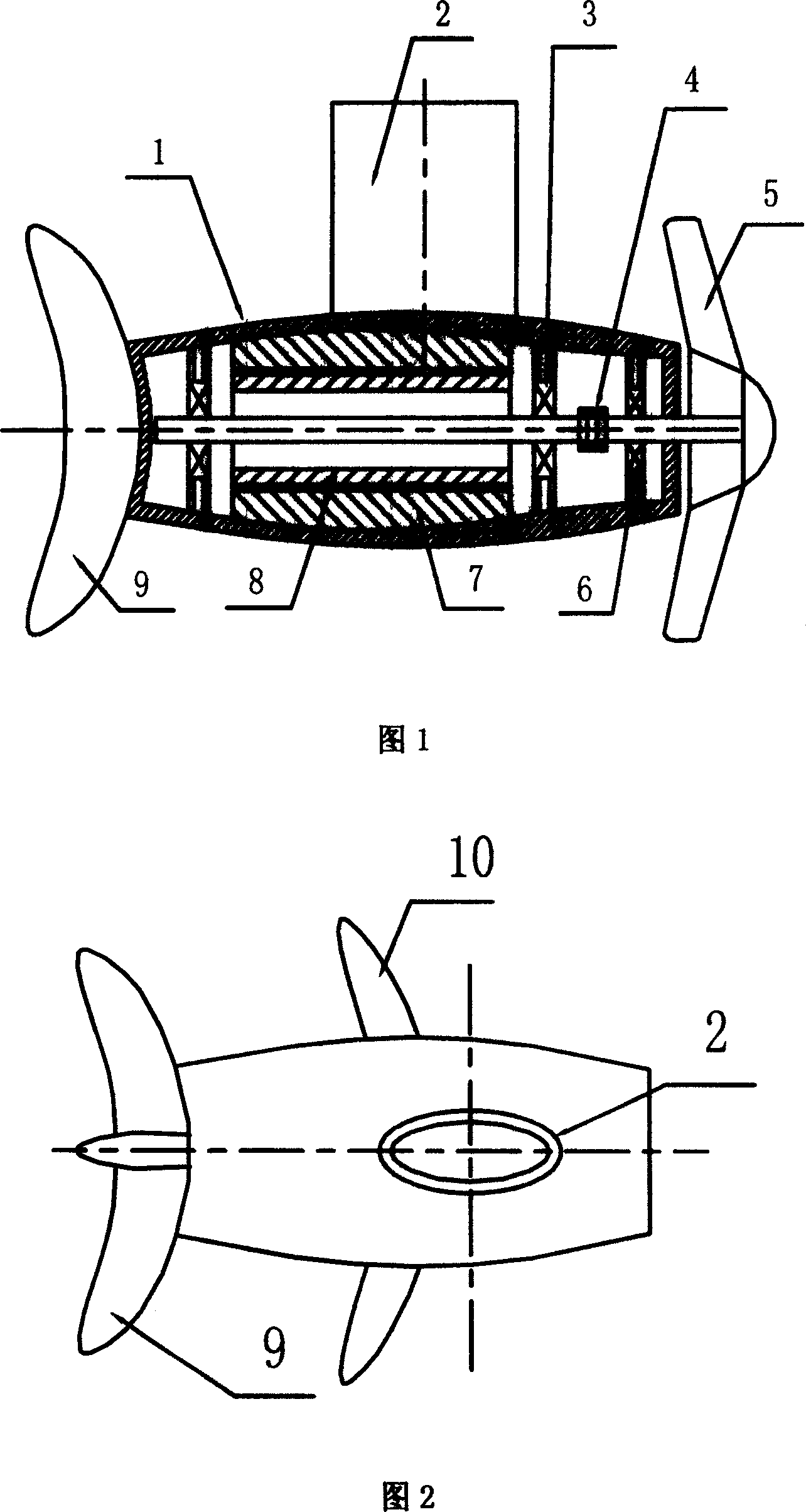 Fish shape simulating nacelle propeller