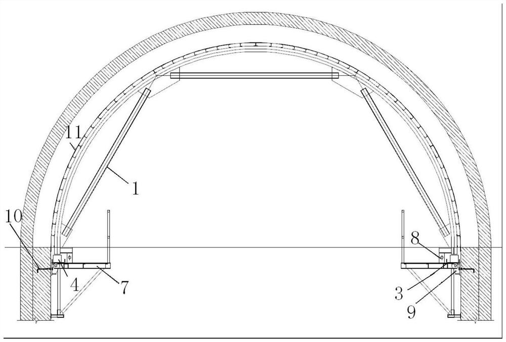 Suspension bridge tunnel anchor chamber vault secondary lining construction equipment and method