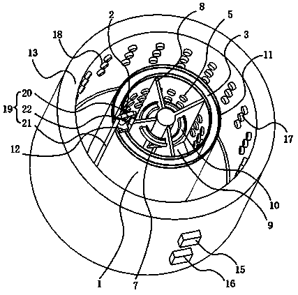 Zoned material release finishing barrel and work method thereof