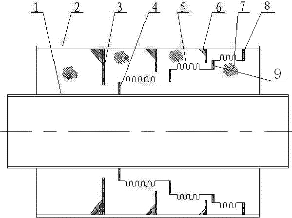 Closing device for steam pipe