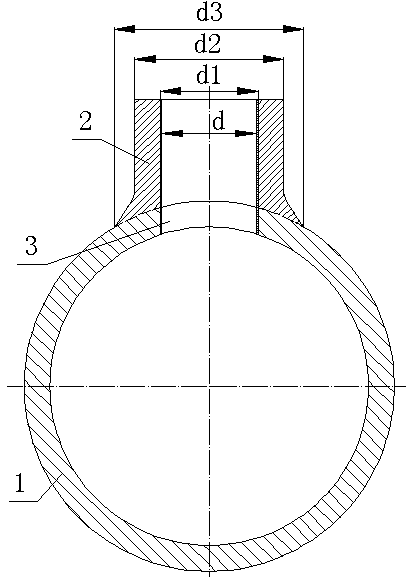 Integral forming process of boiler header pipe seat