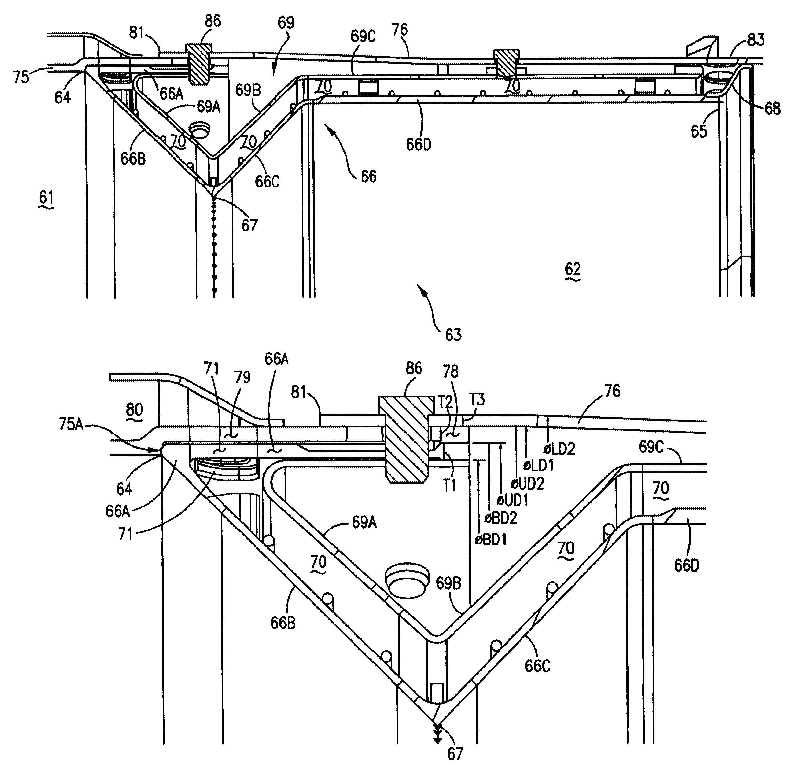Combustion chamber/venturi configuration and assembly method