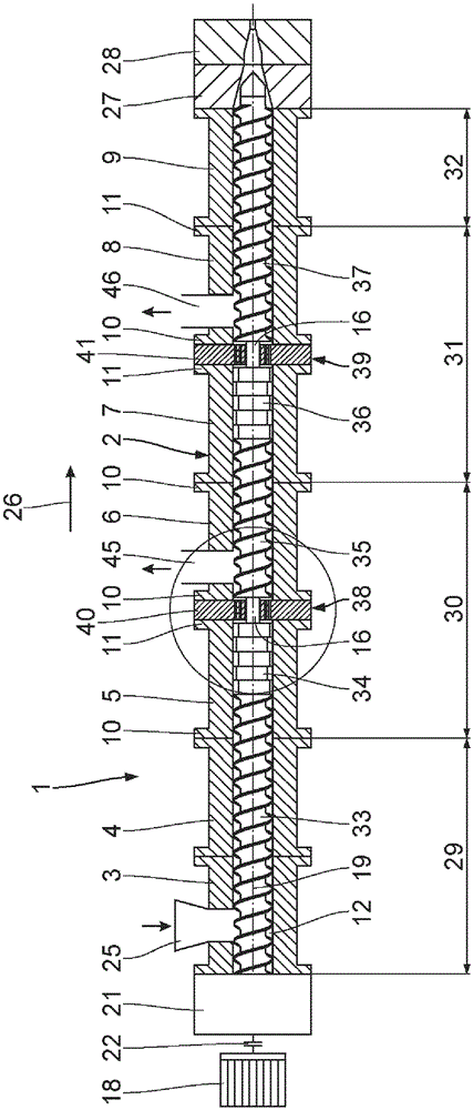 Multi-axis screw machines for devolatilization of polymer melts