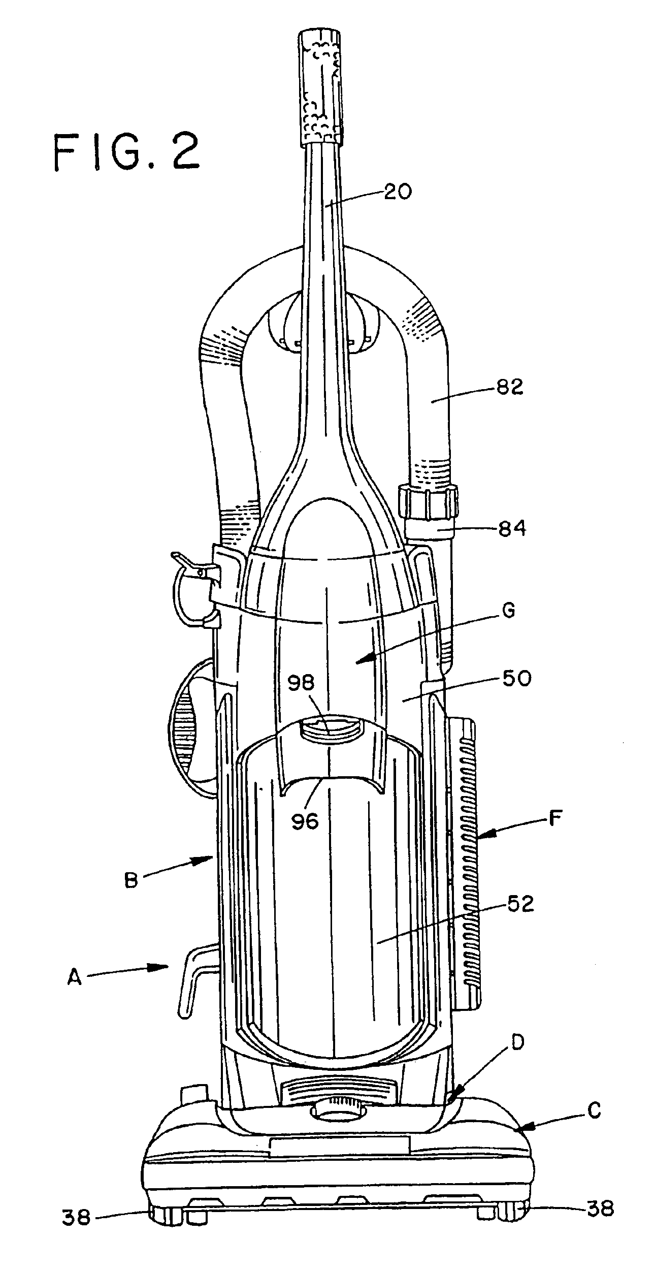 Upright vacuum cleaner with cyclonic airflow