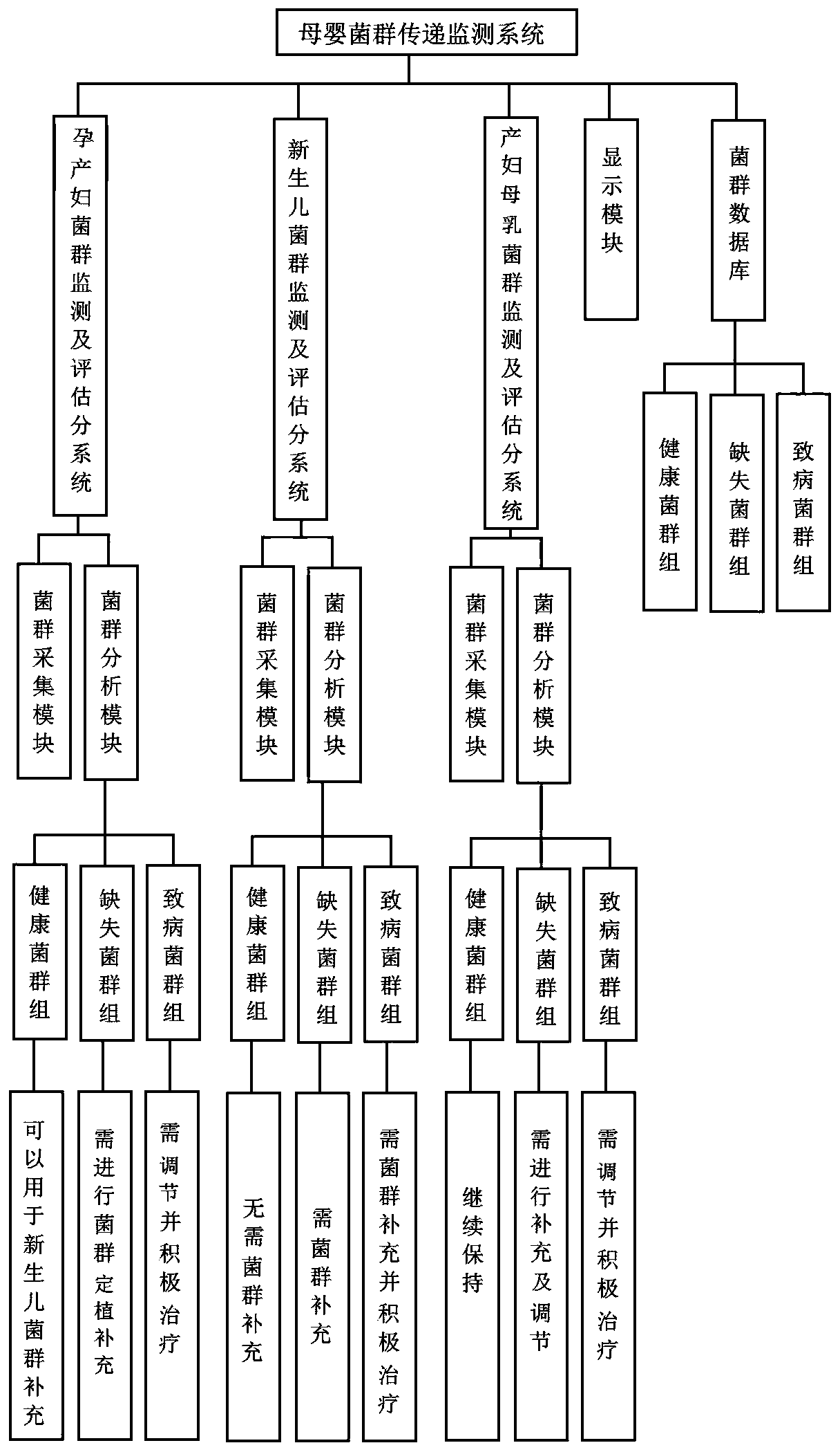 Mother and infant flora transmission monitoring system and method