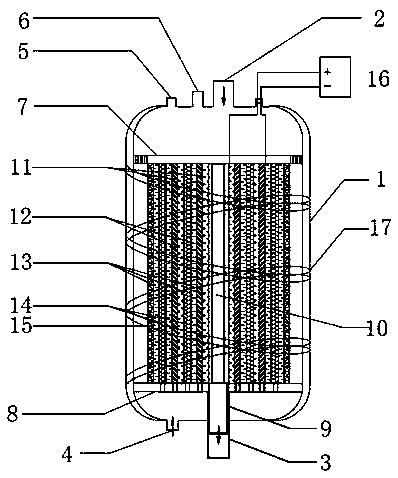 A spiral-wound electrochemical water treatment reactor