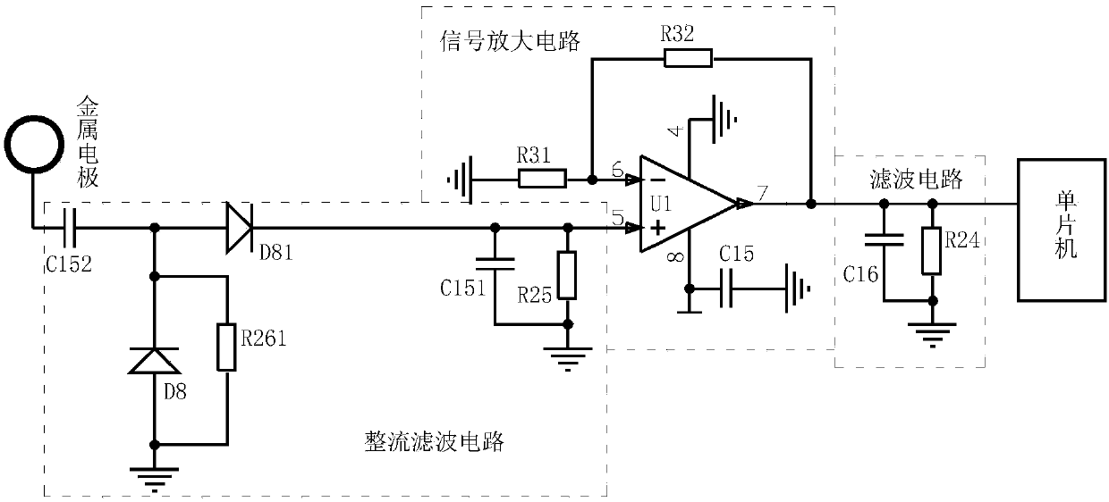 Ultrasonic signal receiving and detecting circuit and application