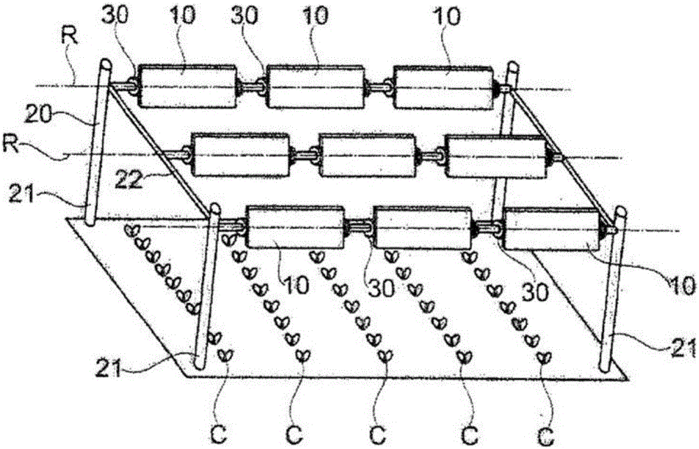 Electricity generation method adapted to crops