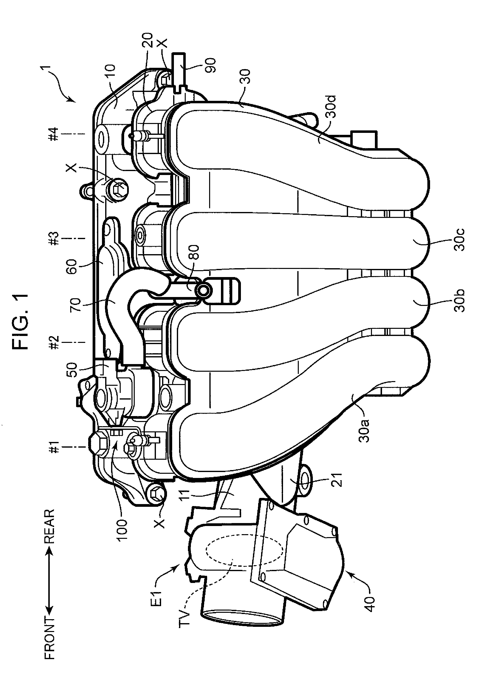 Intake manifold structure for engine