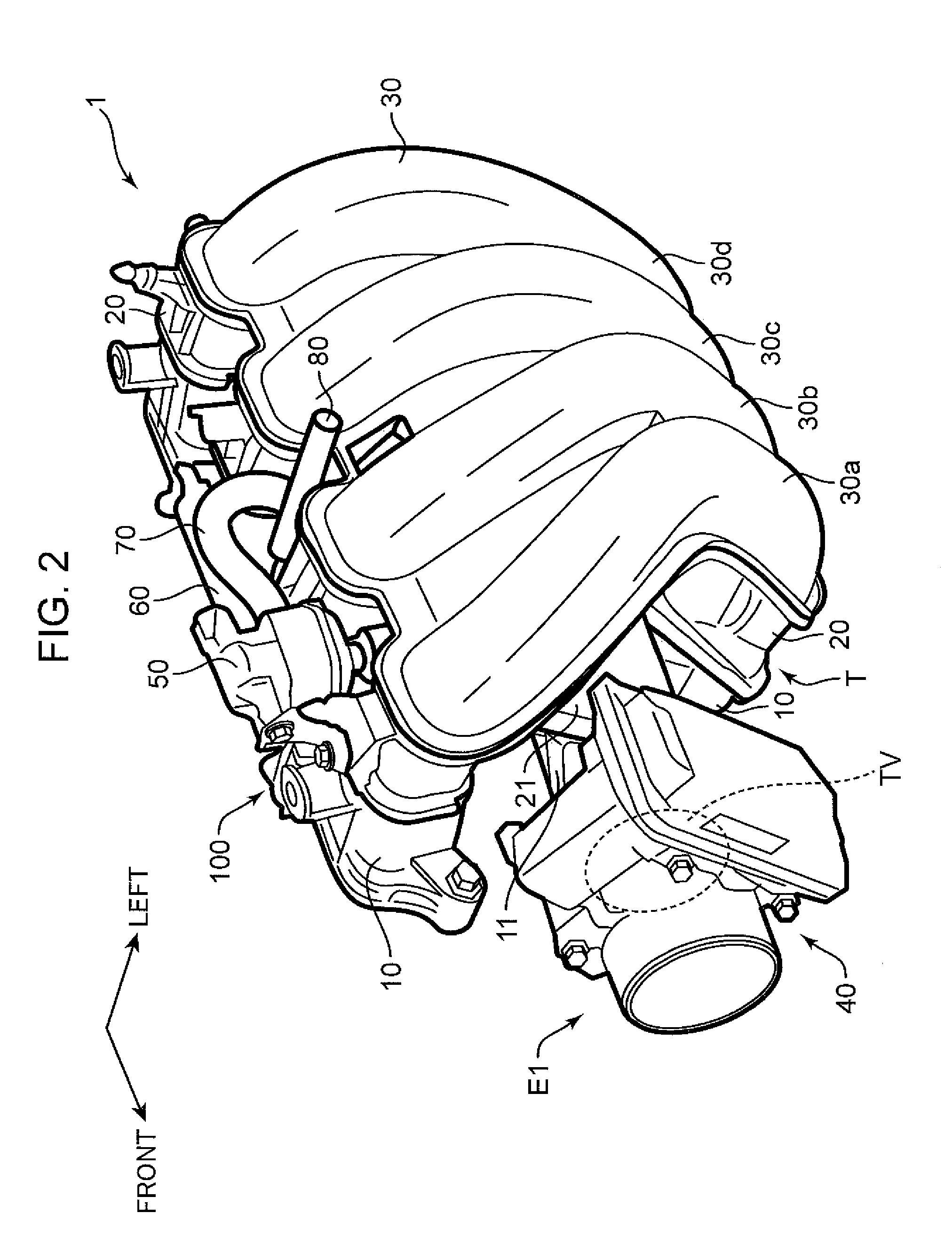 Intake manifold structure for engine
