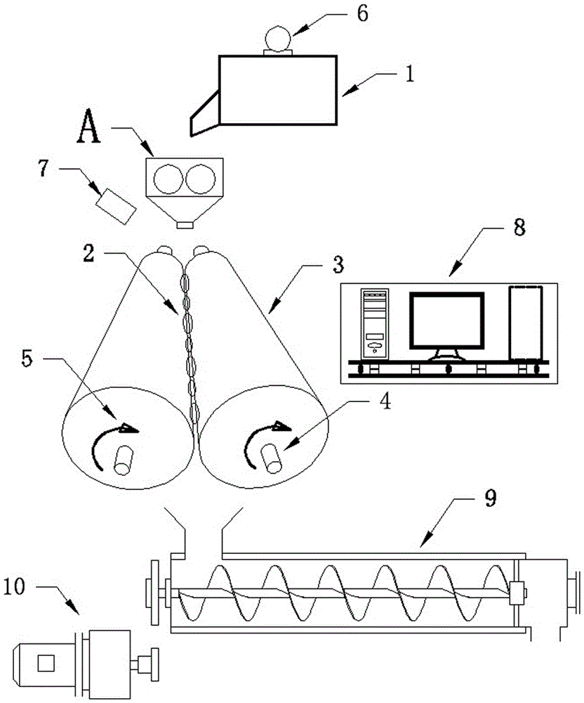 Screw-conveying-taper-rotating-drum computer monitoring feeding walnut-pulp removing machine
