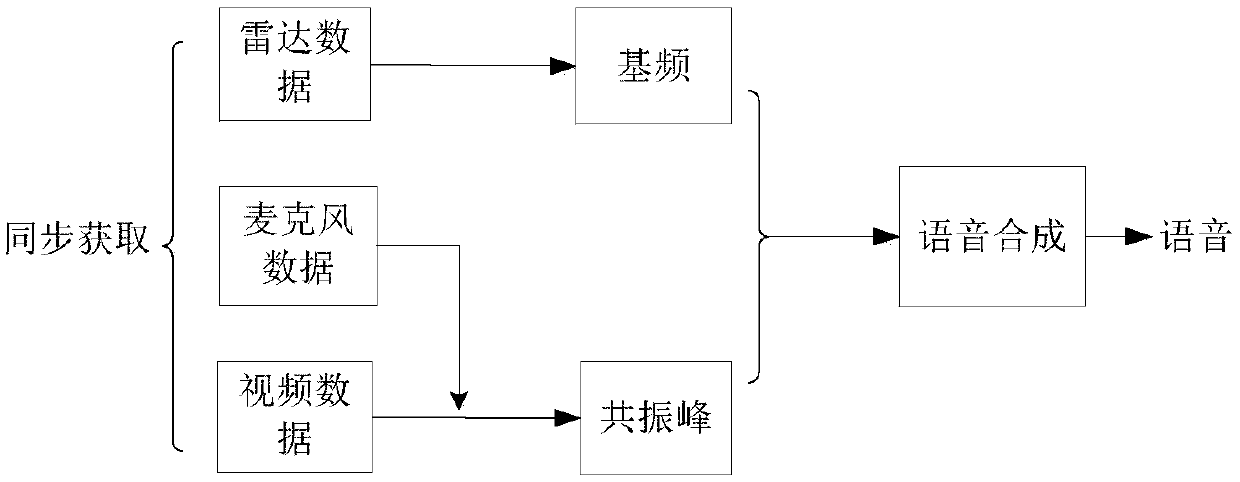 Voice synthesis method based on voice radar and video