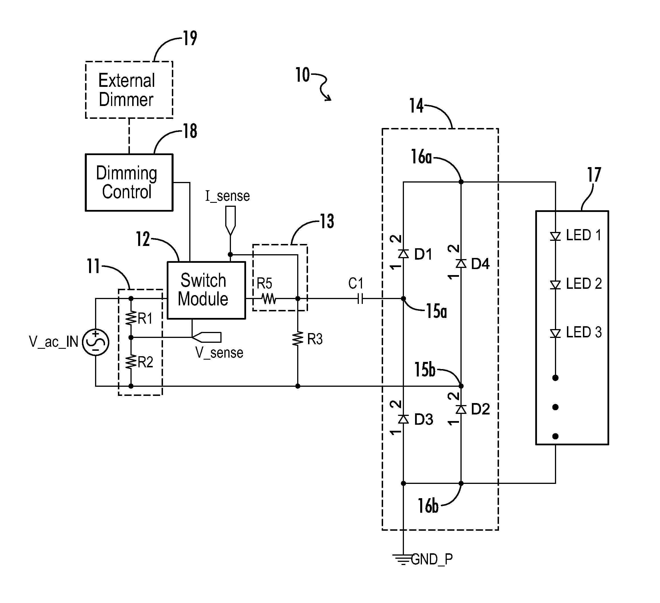 LED driver with inherent current limiting and soft startup capability