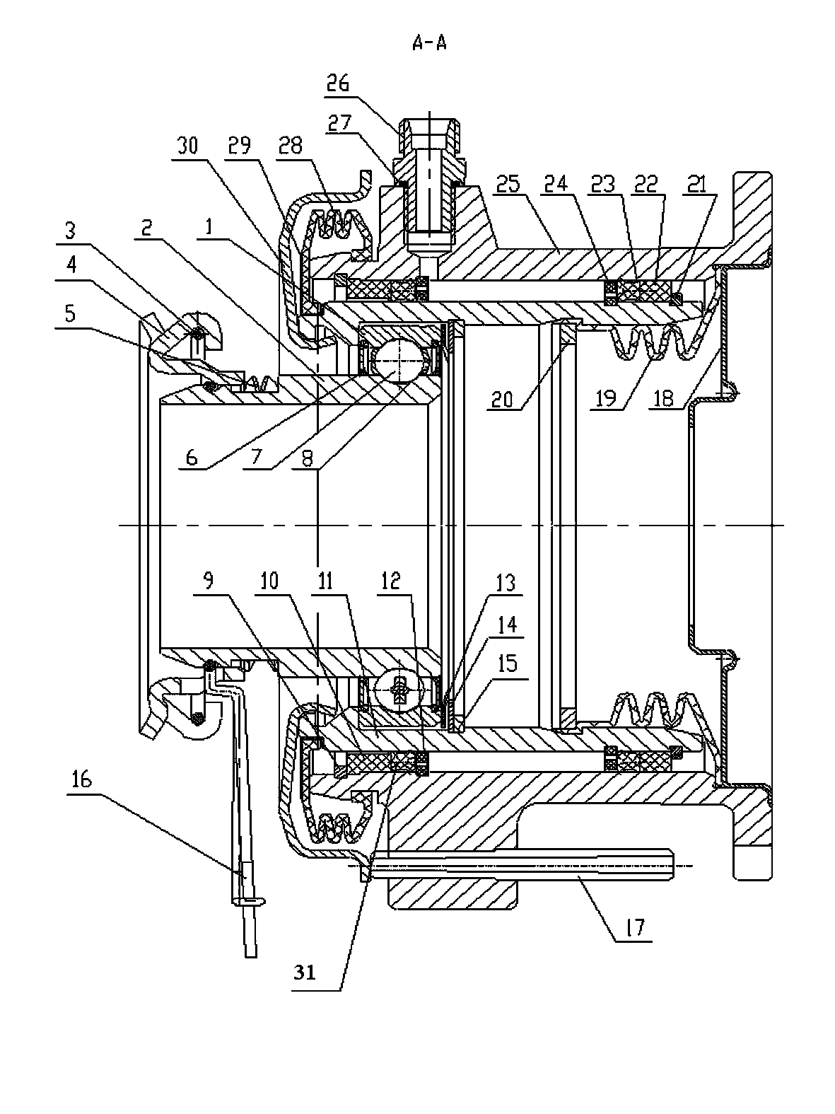 Pull-type self-aligning hydraulic release bearing sub-pump unit