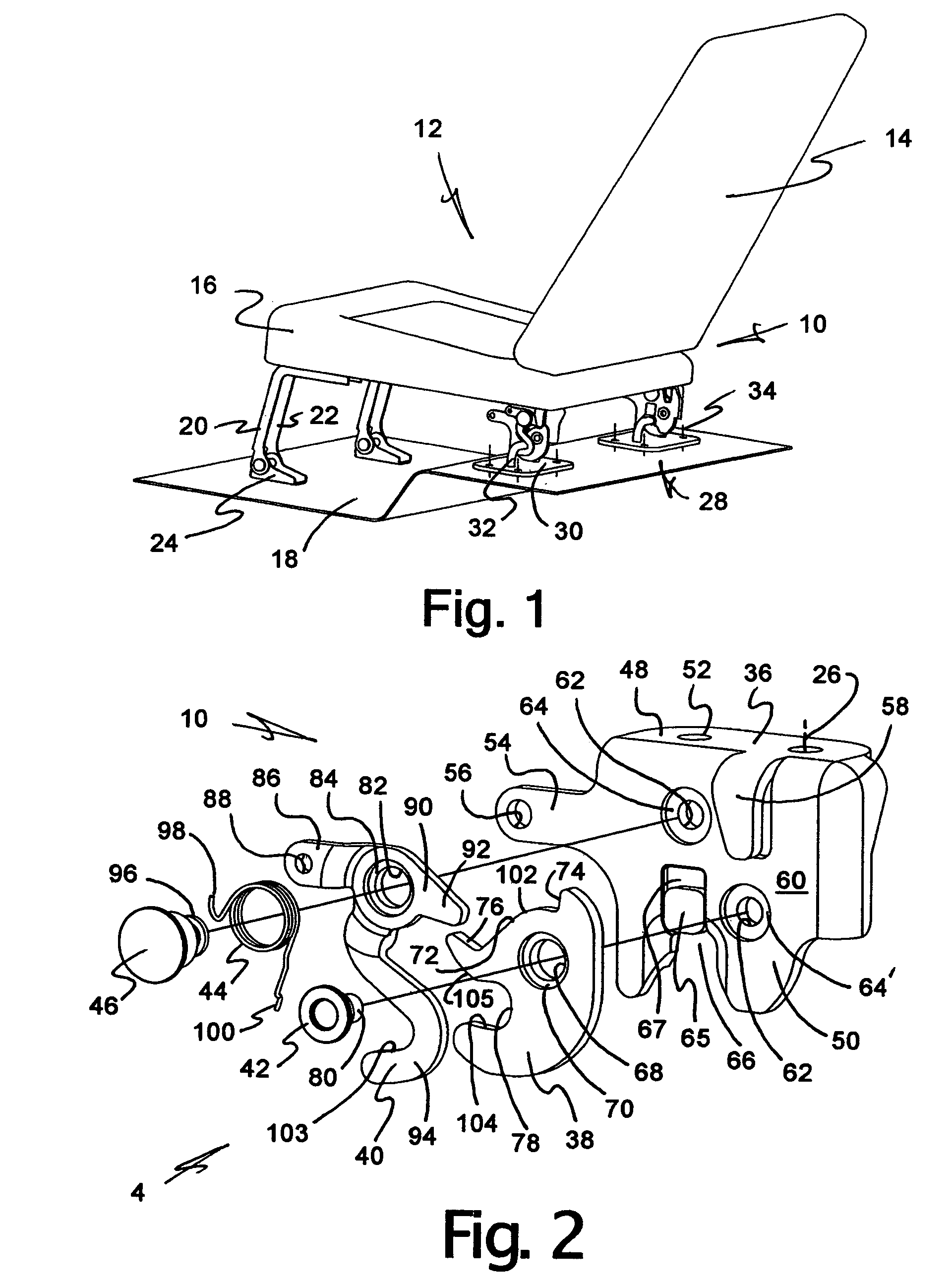 Floor latch mechanism