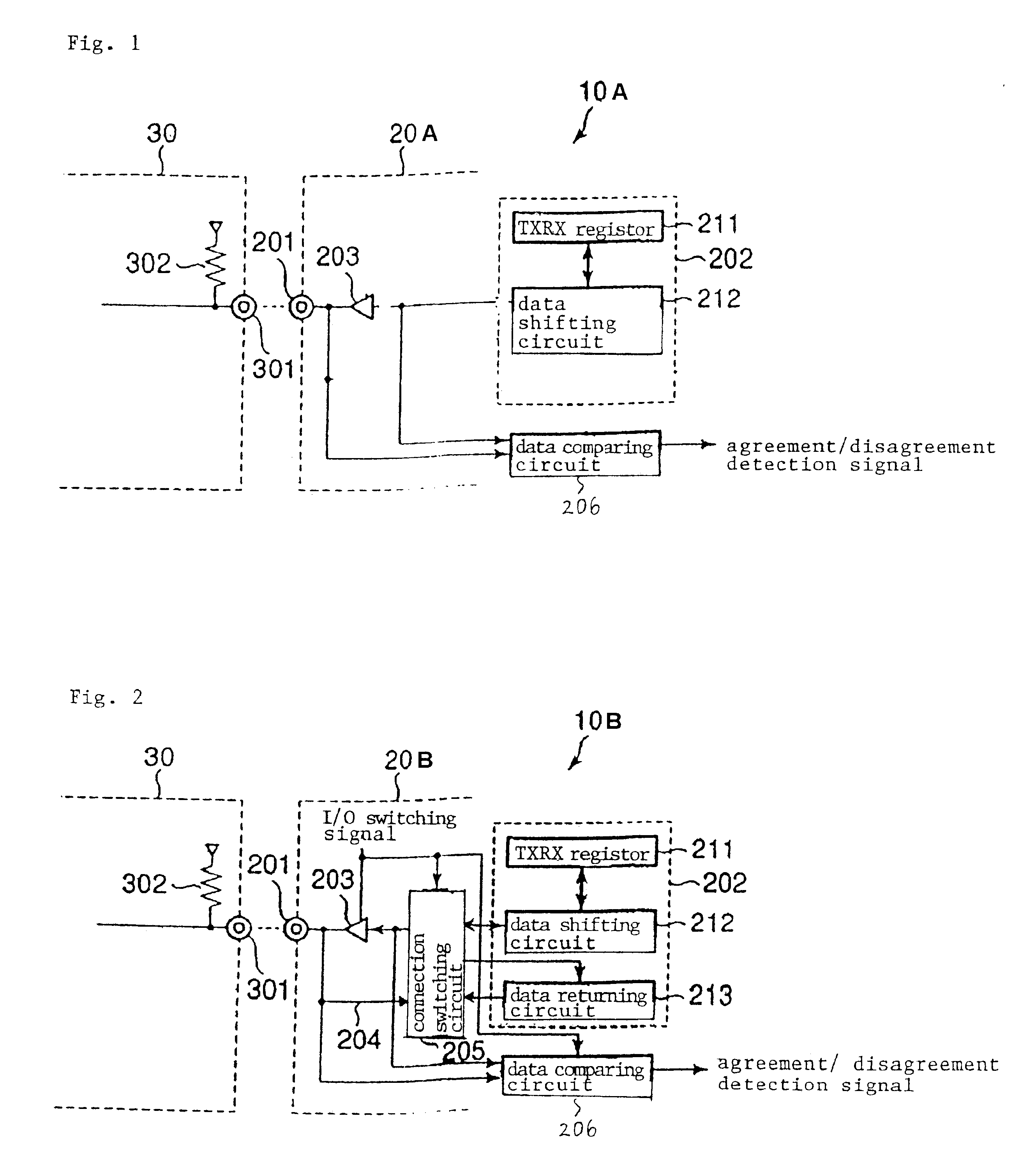 Data processing apparatus with circuit for confirming normality of serial transmission data