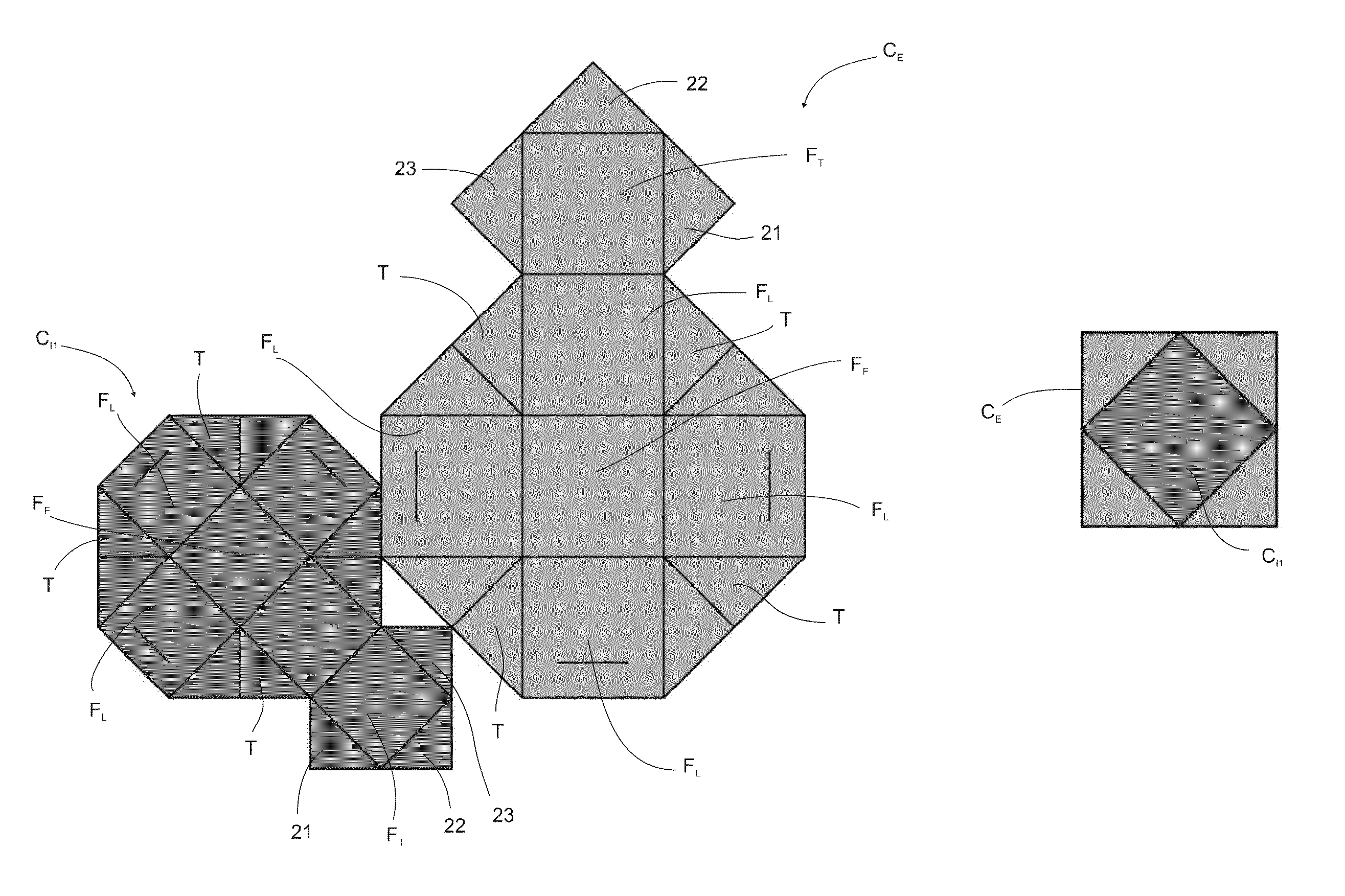 Articulable structure in the form of a fractal