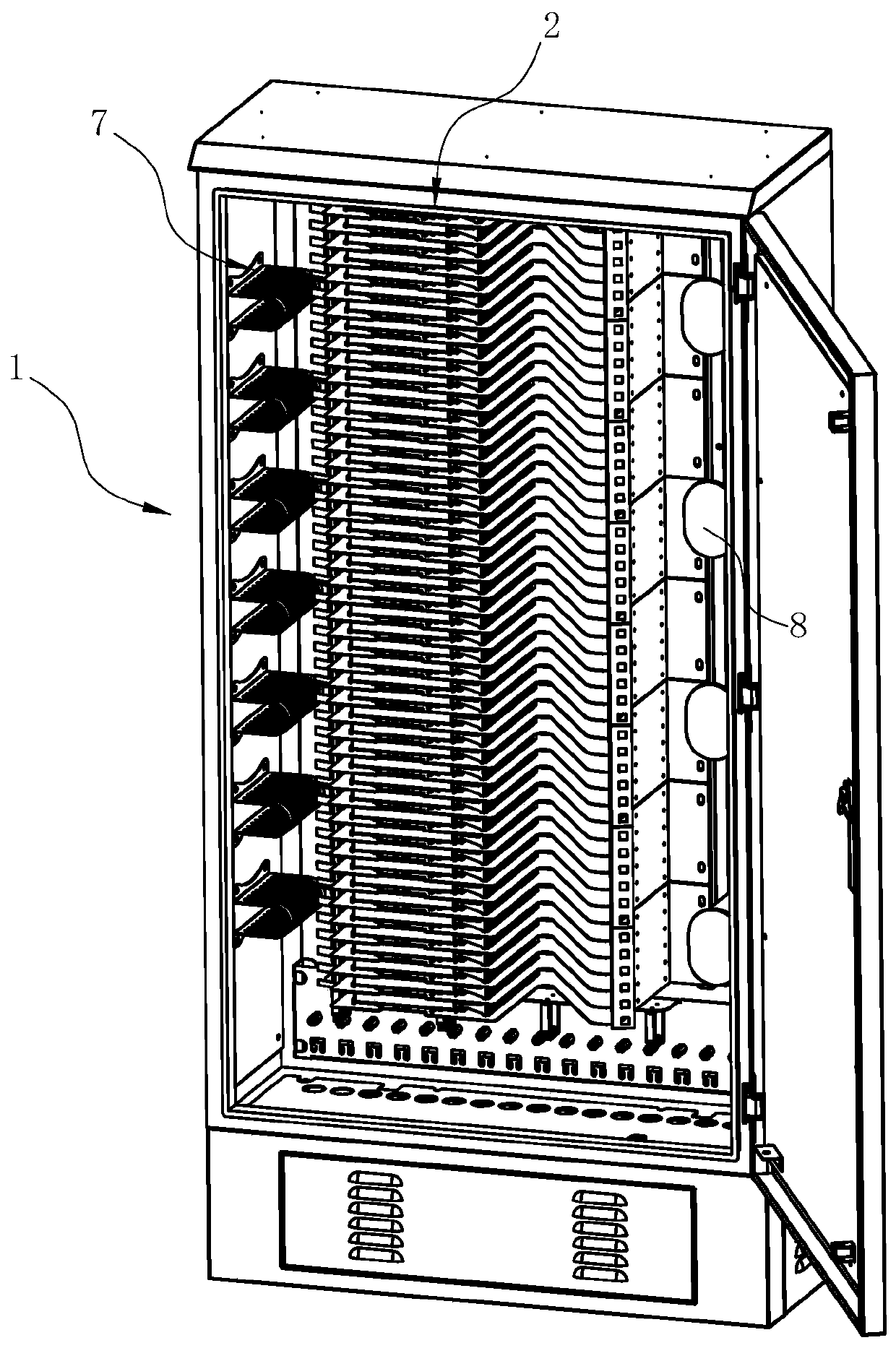 High-density cross connecting cabinet