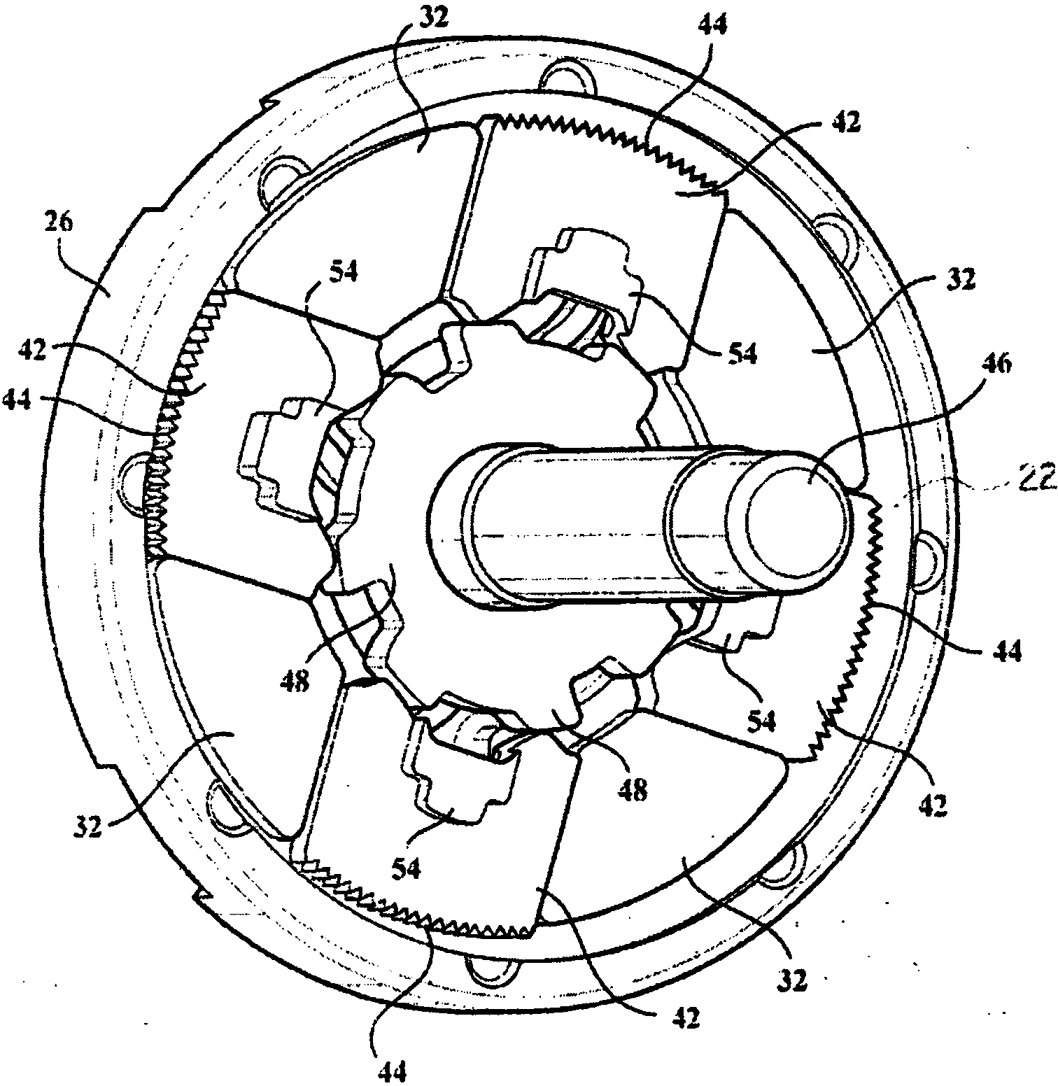 Disc recliner with internal leaf springs