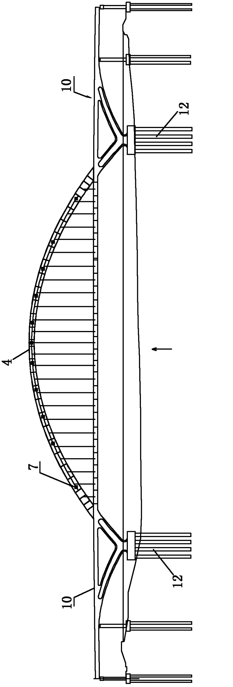 Integral lifting system and construction method for arch bridge ribs